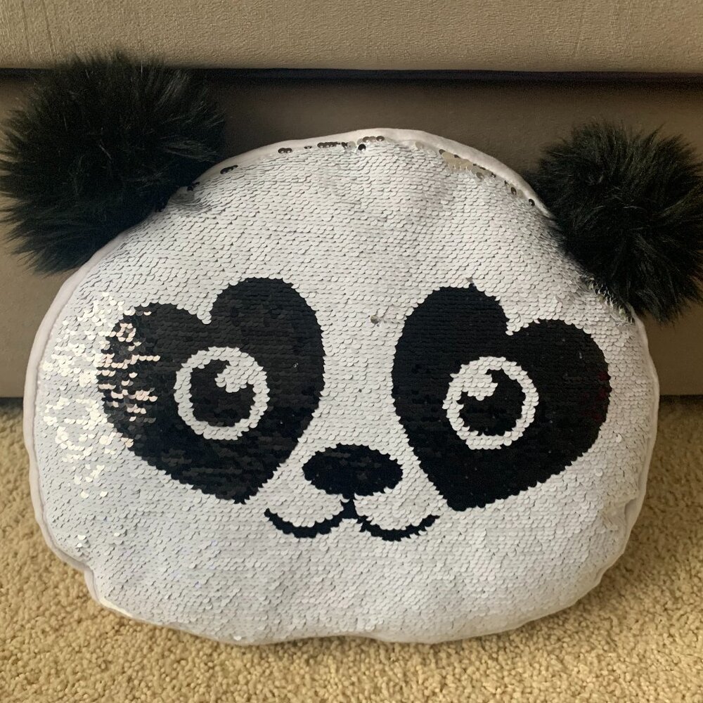 Justice Panda Sequin Pillow